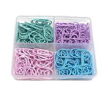 120Pcs Paper Clips Small with Storage Box School Notebook Colored Paperclips