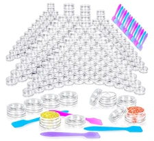 100 Pcs 3G Empty Plastic Containers with Lids,Tiny Makeup Sample Containers Smal
