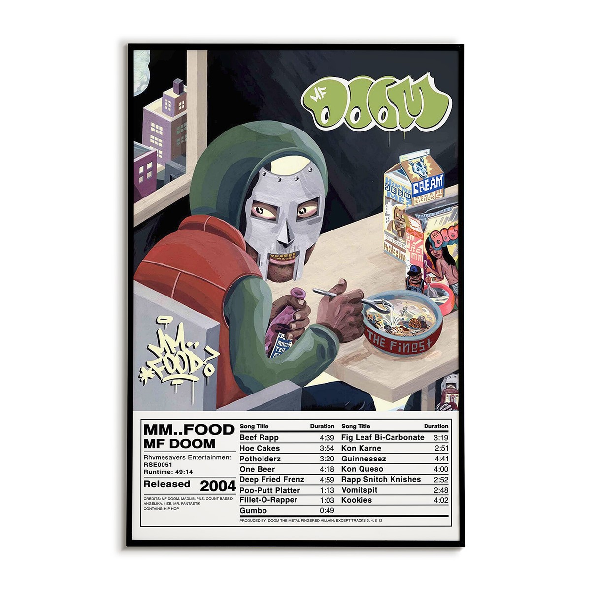 MF DOOM MMFOOD Poster | Rap Nutrition Facts Wall Art | eBay