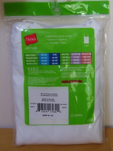 Girls Hanes Ultimate 3 Pack White Tagless Cami Camisoles Sz L 10-12 - Picture 2 of 2