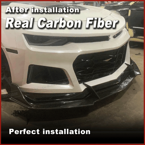 Spoiler in carbonio labbro anteriore adatto per Chevrolet Camaro 2016-2020 - Foto 4 di 10