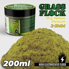 Static Grass Flock 2-3mm - DRY YELLOW PASTURE - 200 ml - scenery diorama bases