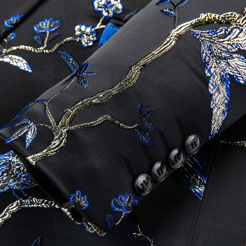Veste Homme Lurex Floral Costume Blazer - Style Showman, Déguisement Fête