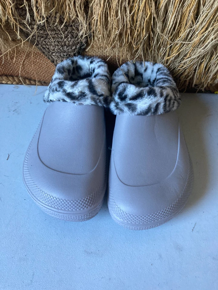 Crane Women Closed Toe Winter Warm Shoe Indoor Casual Cozy Clog Gray Slippers - Изображение 3 из 4