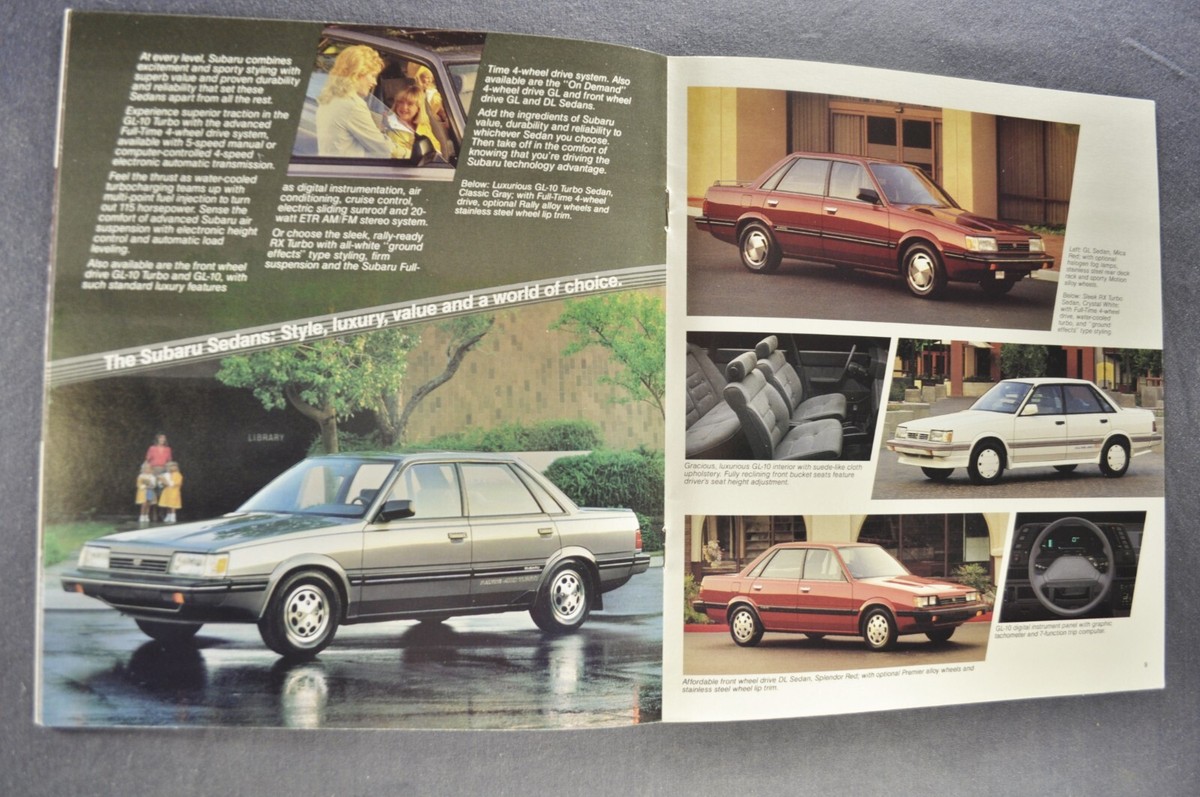 1988 Subaru Brochure X7 XT GL DL RX Justy Sedan Wagon Coupe