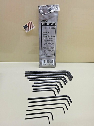 Craftsman 14 piece Metric Hollow Set Screw Key Assortment 46684 USA