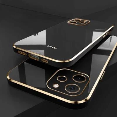 Schwarz Handy SchutzHülle Case Kamera Backcover Silikon Weich TPU Bumper Etui - Bild 1 von 4