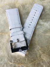 AUTHENTIC MICHELE WHITE 24MM ALLIGATOR WATCH BAND - 250 - NEW OLD STOCK
