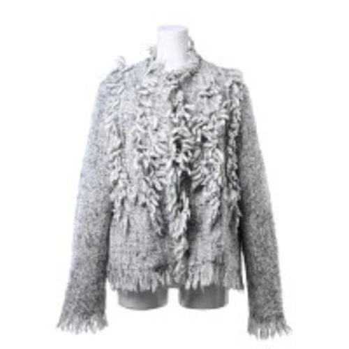Giacca tweed Sacai 23 07000 23AW grigio lana gancio taglia 1 donna capospalla