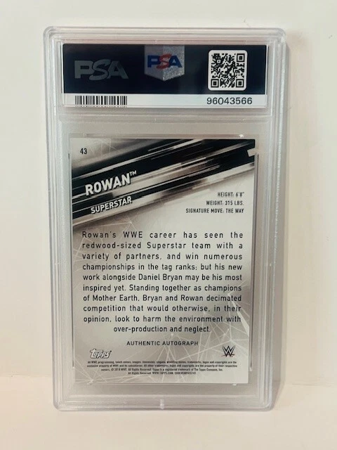 Erick Rowan Rabbit Auto 2020 Topps TRUE 1/1 PSA 9 WWE Wyatt Sicks Autograph Red - Image 3 of 3