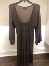$78 EXPRESS Sweater Dress Short Babydoll Drape Sleeve Size Small Brown Worn Once