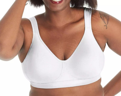 Playtex Wirefree Bra 18Hour 474C Ultimate Support White Cotton 36B NIP