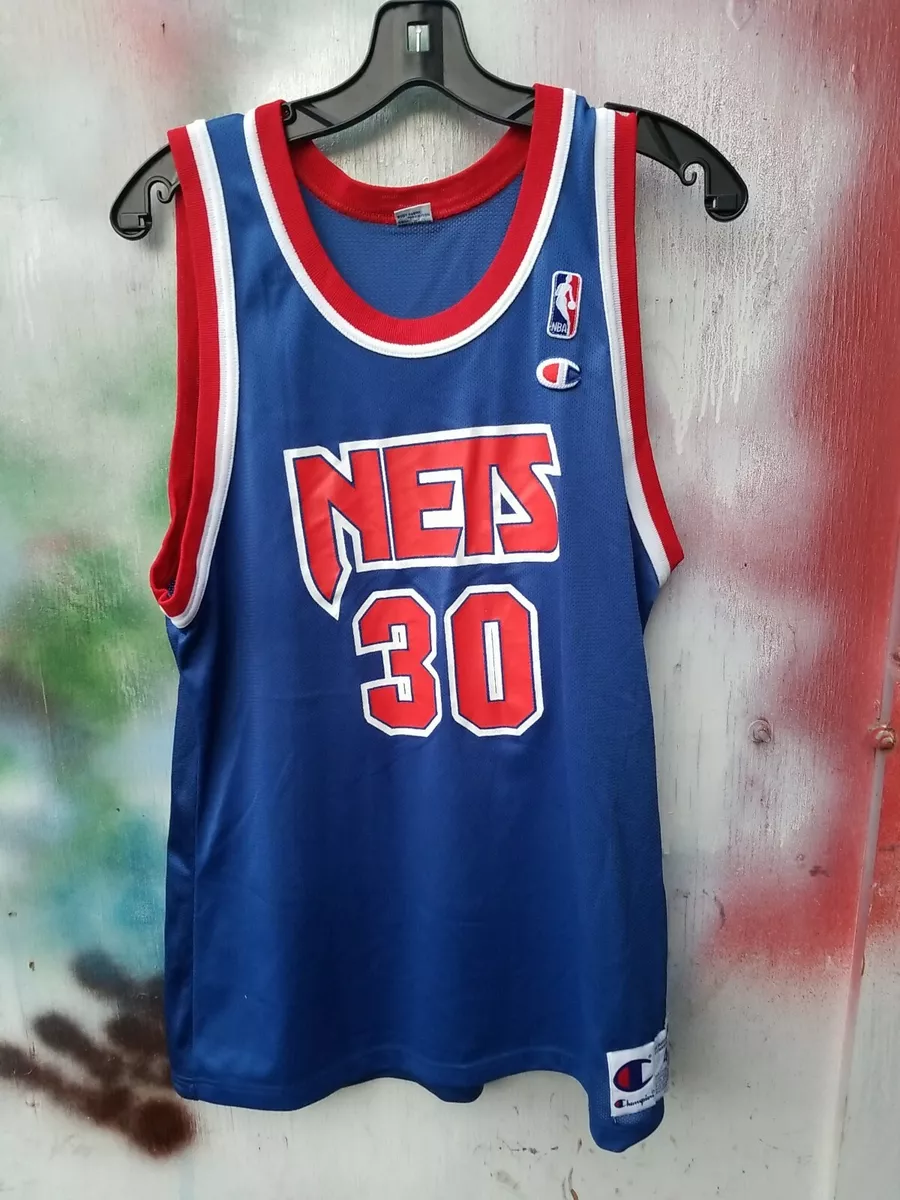 Vintage KERRY KITTLES 30 New Jersey Nets Champion Jersey Size 40 Medium M