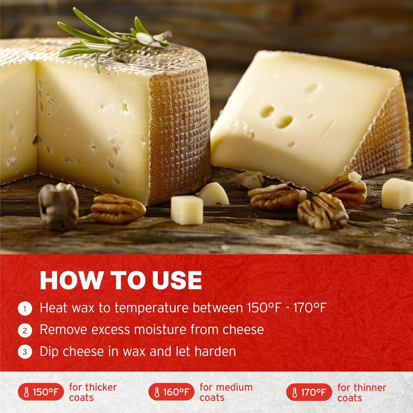 Cheesemaking Wax Block Food Grade Refined Wax for a Variety of Cheeses