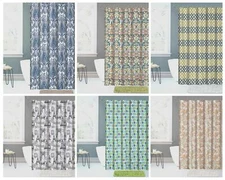 14pc Shower Curtain Set PV Fur Bath Rug Mat & Roller Hooks Kashi Home 6 Styles