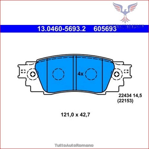 605693 Kit pastiglie pattini freno Ate Posteriore per LEXUS UX RX NX ES TOYOTA