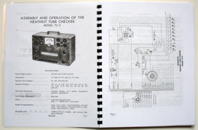 Heathkit Tube Tester Manual Set, Choose TC-1, TC-2, or TC-3