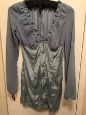 Prettylittlething Green Chiffon blend corset style dress.Size 8.