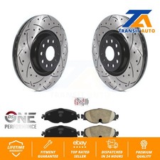 Front Drilled Slot Disc Brake Rotors Ceramic Pad Kit For Volkswagen Golf Audi A3