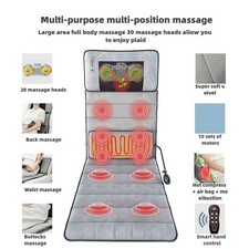 Full Body Electric Massage Mat Vibration Massage Pad Cushion Back Massage w/Heat