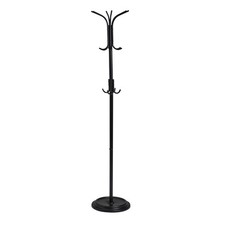 Coat Stand Black Habitat Metal Hallway Hat Bag Clothes Rack 16 Hooks