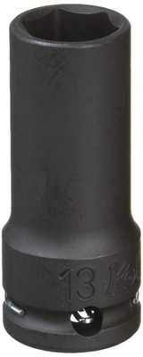 Ko-ken 16301X-17 3/4 Sq. Dr. Socket 17mm 6 point Length 75mm Thin walled Black 