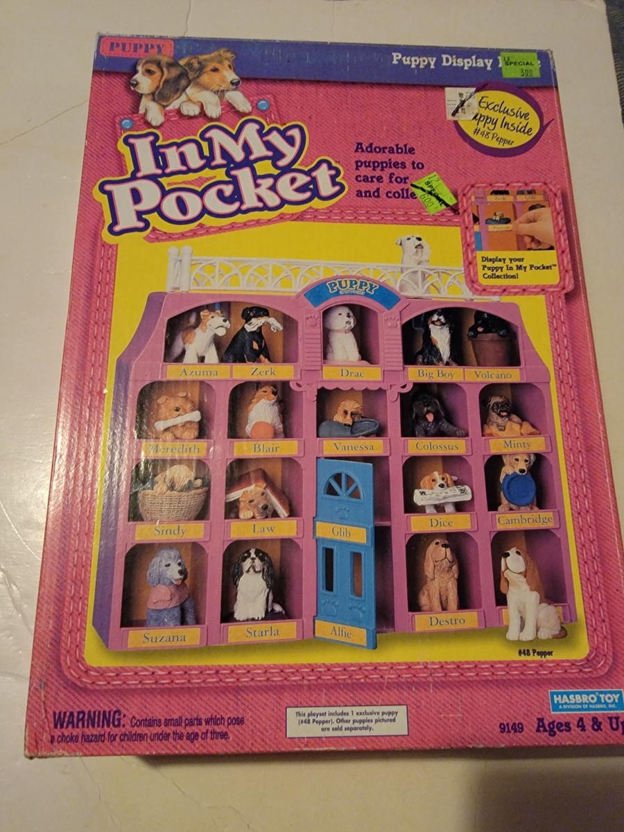 Vintage Hasbro Toys 1994 MEG Puppy In My Pocket Tuxedo 90s Display