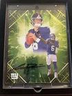 Jaxson Dart Fanatics Emanate Under Wraps Signed Photo Green /99 New York Giants