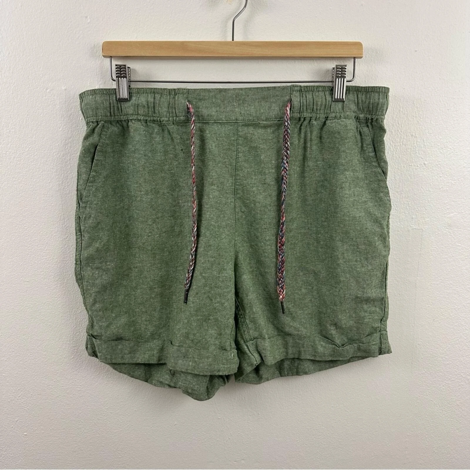 Eddie Bauer Linen Easy Relaxed Fit Shorts Size L