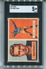 1957 Topps Bart Starr Rookie Card SGC 5 Football #119 Centered. rookie card picture