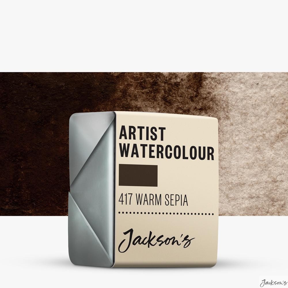 Jackson's : Artist Watercolour Paint : Half Pan : Warm Sepia : Highly Pigment...