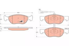 Bremsbeläge vorne TRW GDB1290 FIAT BARCHETTA 1.8 16V