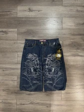 Christian Audigier Y2K shorts Embroidery Shorts BNWT Size 34