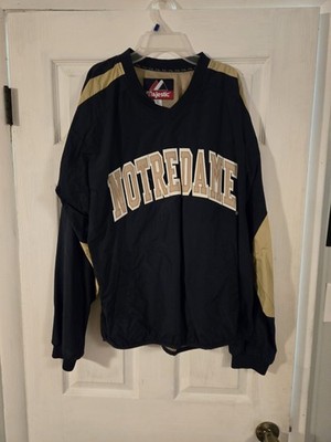 Majestic Notre Dame Fighting Irish Men's M Pullover 1/4 Zip Jacket w Zip-Up Sid