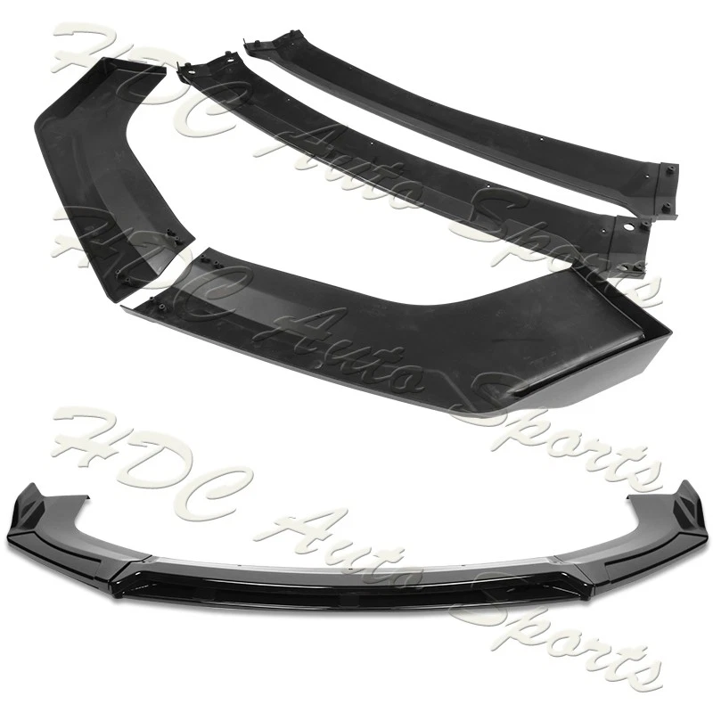 Universal configurável de 3 estilos diferentes pintados de preto spoiler dianteiro. - Imagem 4 de 4