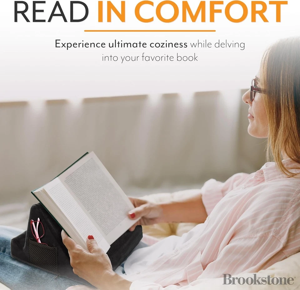 Brookstone - Memory Foam Lap Desk Tablet Holder, Holds Phones, iPads, Black  - Image 4 of 4