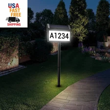House Number Sign,  LED Illuminated Outdoor Address Plaque with Smart Control, 3