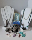 Vtg Sterling 925&999 A Wee Bit Of Gold & Precious Stone Mixed Jewelry Lot