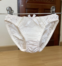 Vintage Light Silky Polyester Panty Hi Cut Sissy Bikini Sz.5 Nylon Lace Briefs