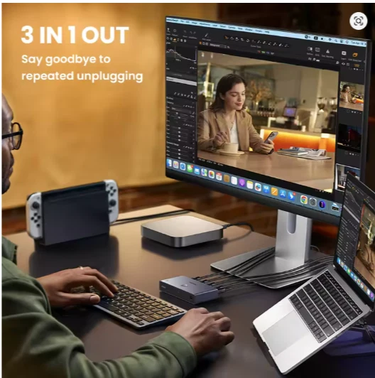 UGREEN HDMI 2.1 Interruptor 3 en 1 8K/60Hz 4K/120Hz con Control Remoto para Xbox PS5 Foto 2 de 4