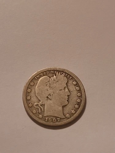 1907 Barber Quarter.   Free Shipping