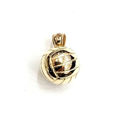 14k yellow Gold 3D volleyball Pendant charm sport game fine jewelry gift 3.5g