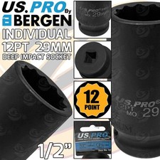 29mm 1/2" Drive Axle Hub Nut Socket 12 Point Deep Impact Socket US PRO BY BERGEN