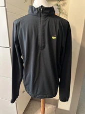 Masters Tech Golf Pullover Zip Up Rain Jacket Black Sz Small