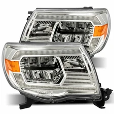 AlphaRex For Toyota Tacoma 2005-2011 Crystal Headlights LUXX Plank Style Chrome