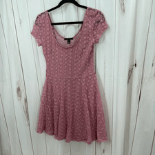 Forever 21 Women’s Large Mauve Lace Dress Mini New