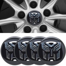 4x Black 65mm Transformers Autobot Car Wheel Center Hub Cap Emblem Stickers