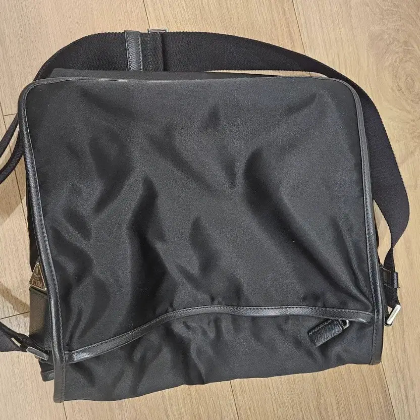 Prada Nylon Messenger Crossbody Bag Black Logo thumbnail 8