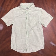 Cat And Jack Boys Light Green Button Up Shirt Short Sleeves Sz M 8