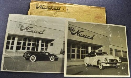 1955 DM Nacional Mexico Custom Car Photos with Envelope Original